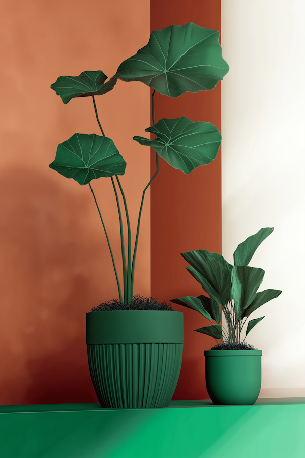 Stylized Indoor Plants Illustration