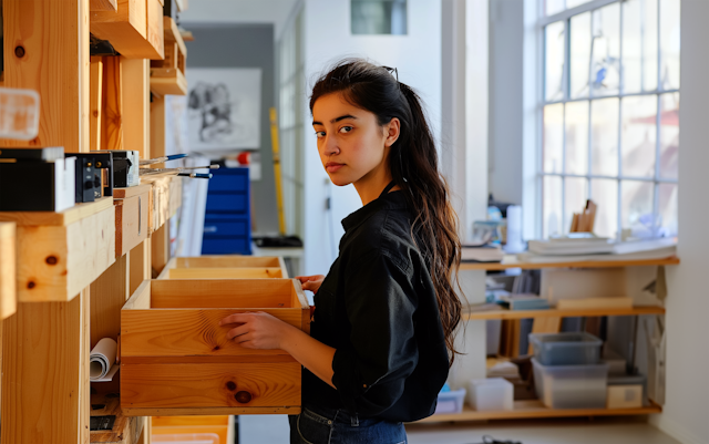 Young Woman in a Creative Studio