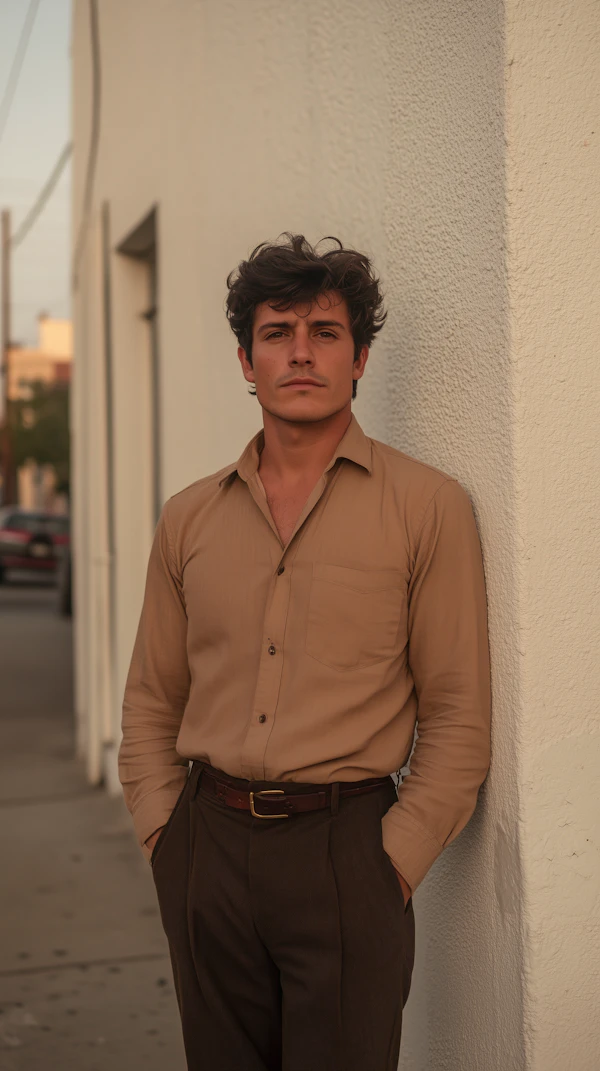 Man Leaning Against Wall