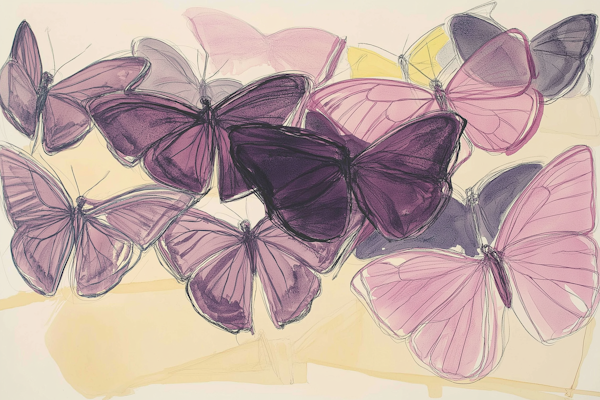 Stylized Illustrated Butterflies