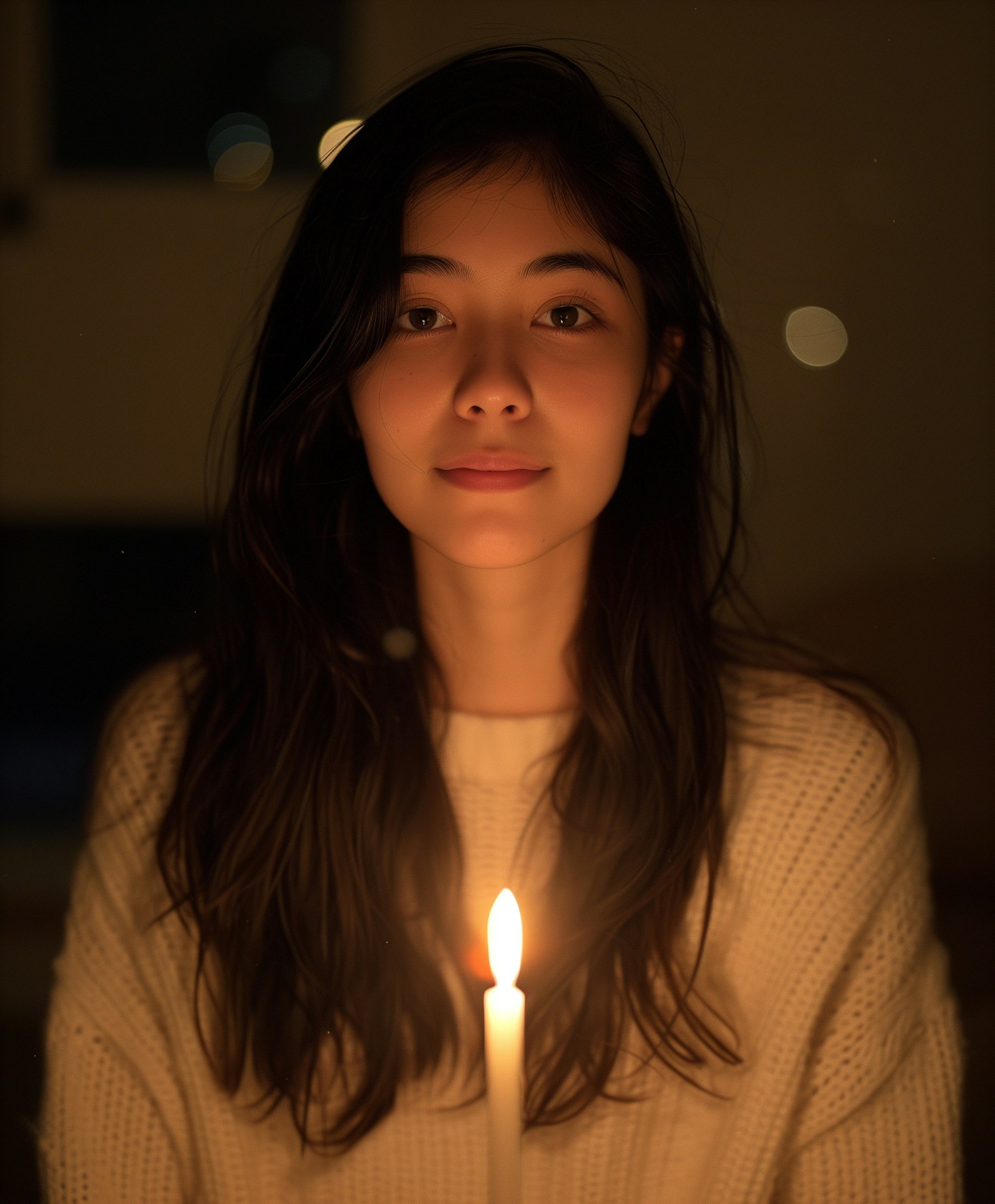 Serene Candlelit Portrait