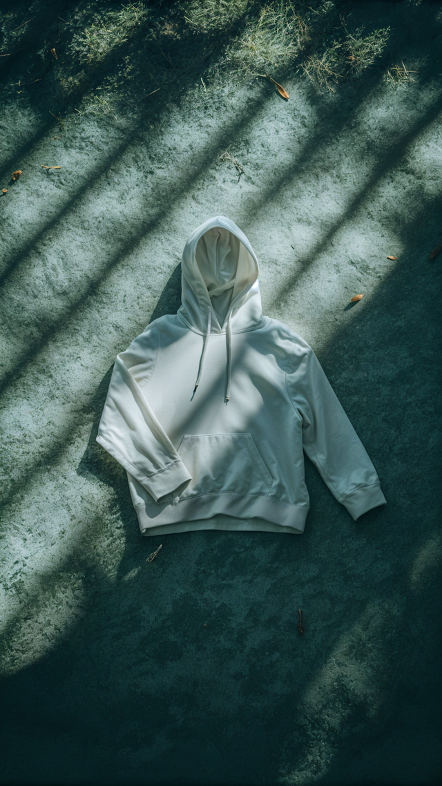 White Hoodie on Textured Surface