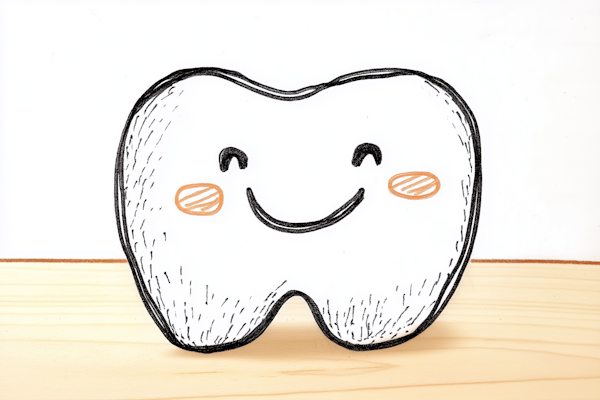 Smiling Anthropomorphic Tooth Illustration