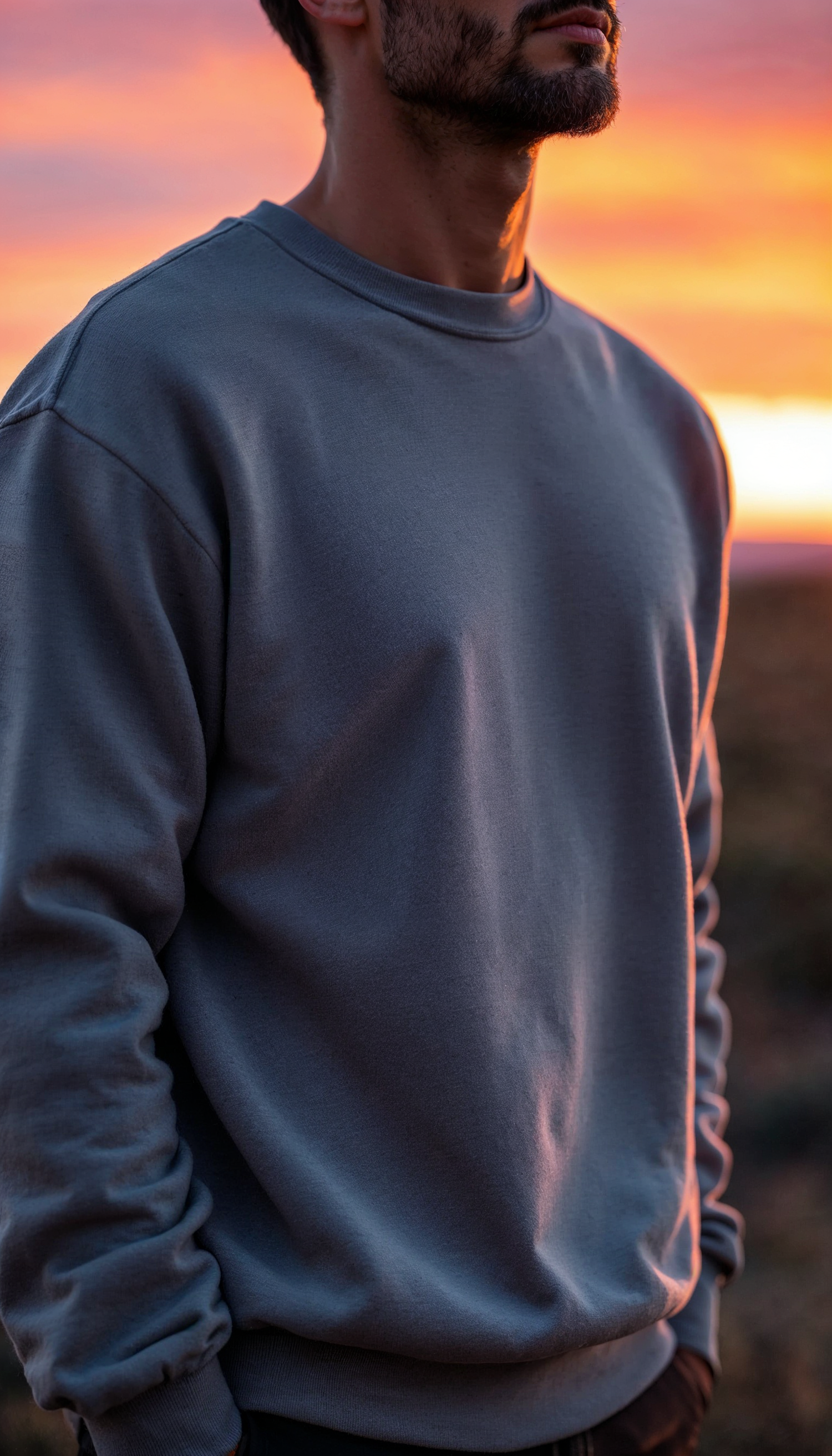 Contemplative Man at Sunset