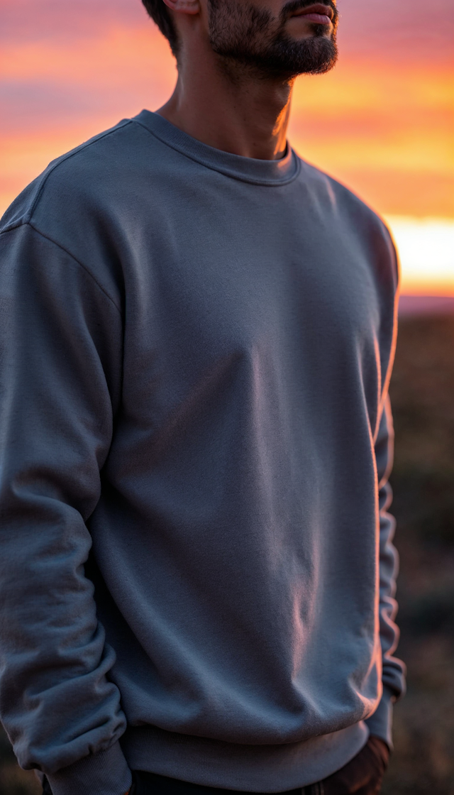 Contemplative Man at Sunset