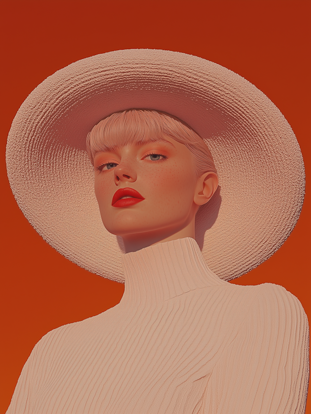 Striking Portrait with Textured Hat