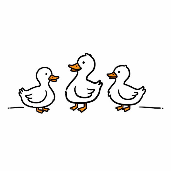 Cartoon Ducks Trio