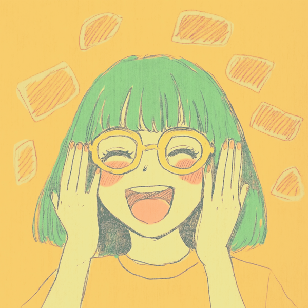 Joyful Green-Haired Illustration