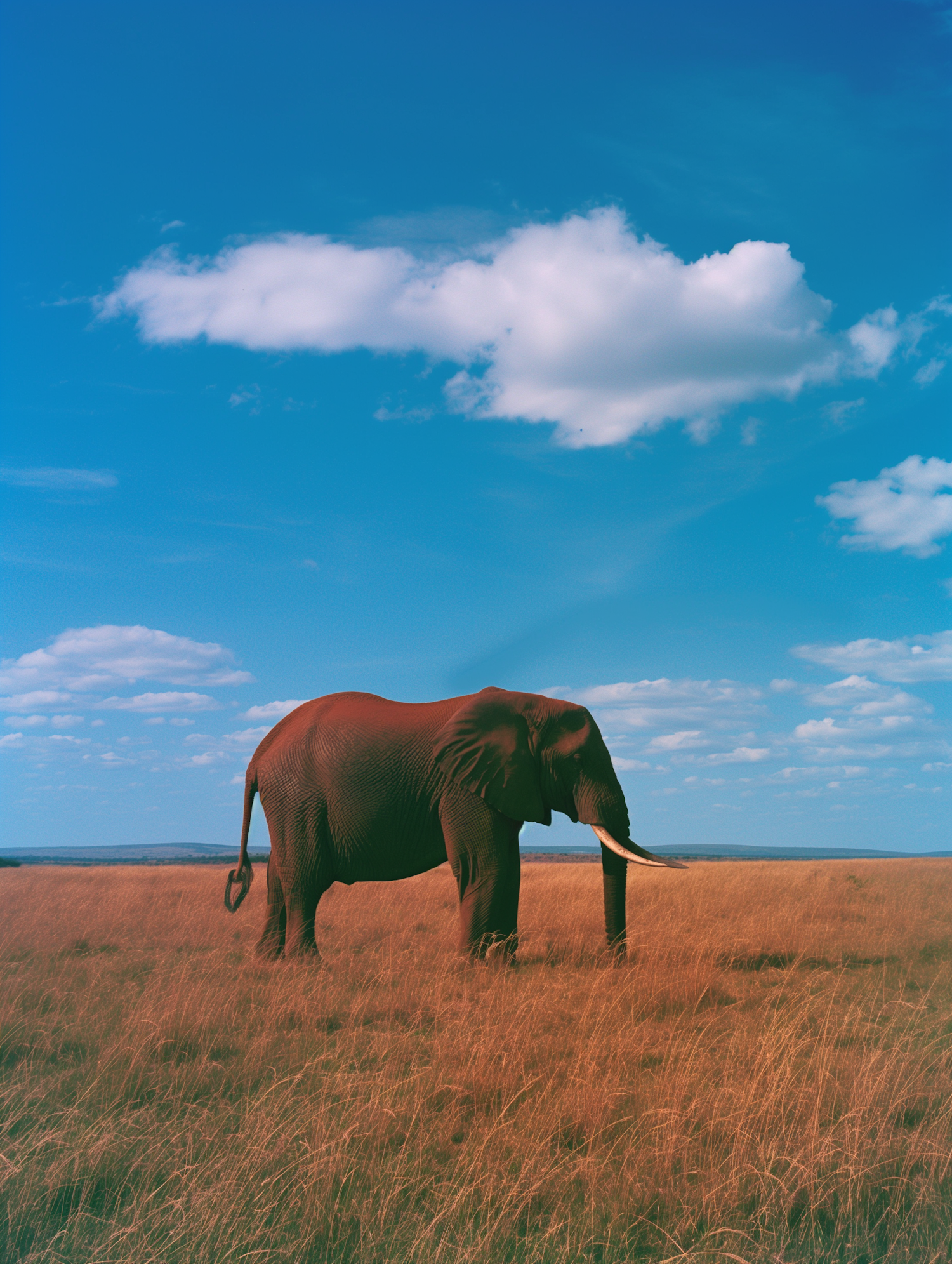 Solitary Elephant on the Savanna