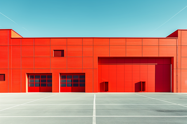 Red Modern Building under Blue Sky