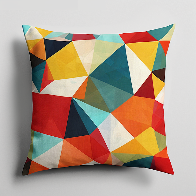 Vibrant Geometric Pattern Pillow