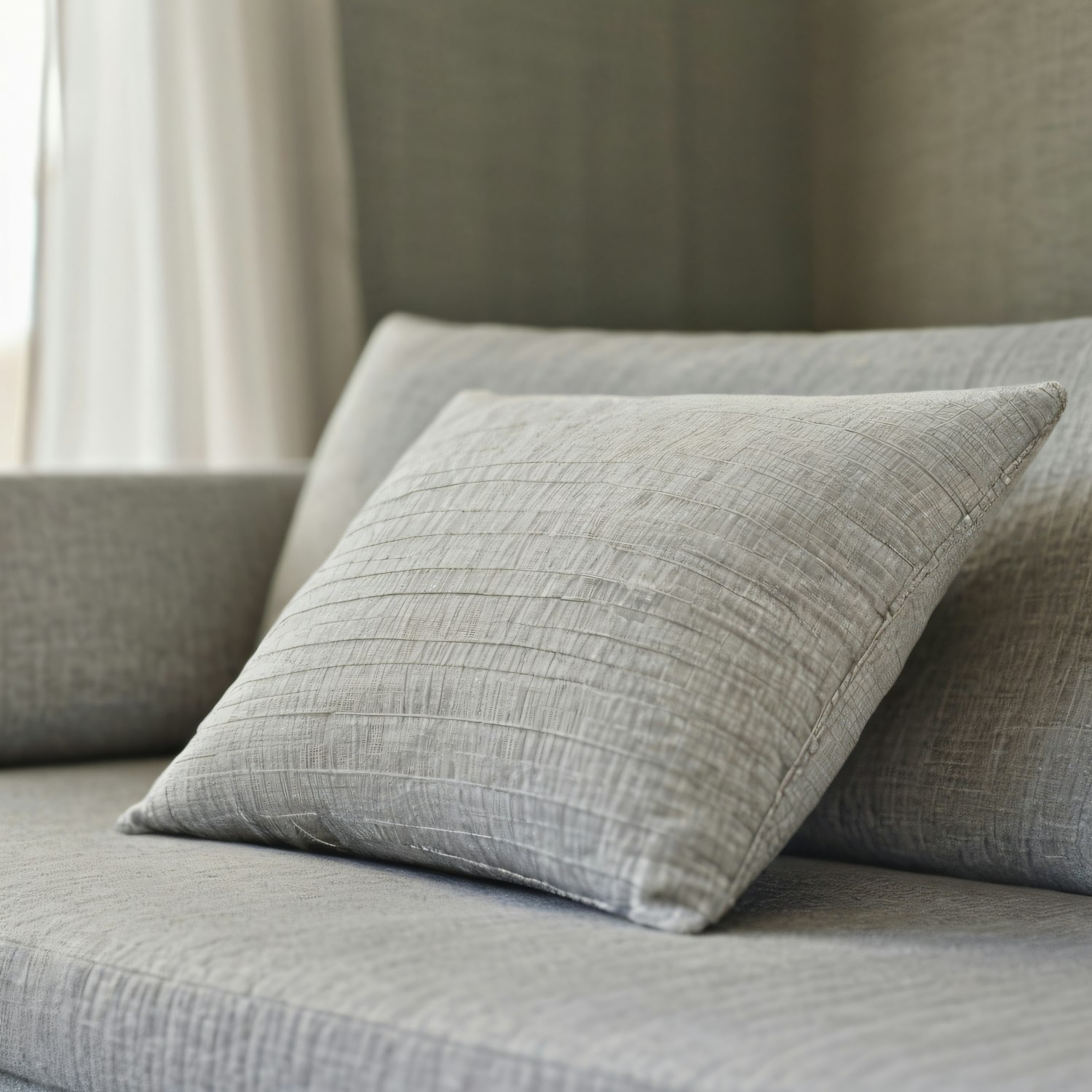 Gray Pillow on Sofa