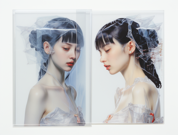 Ethereal Elegance: Diptych of Serenity