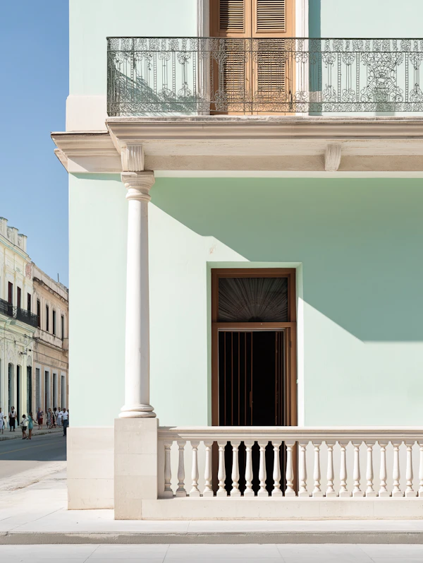 Pastel Green Building