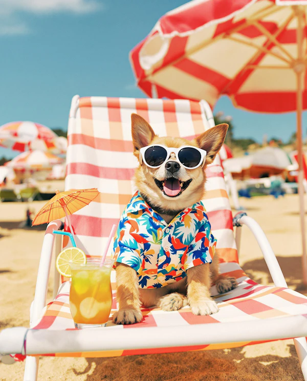 Corgi Beach Vibes