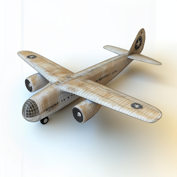 Wireframe Model Airplane