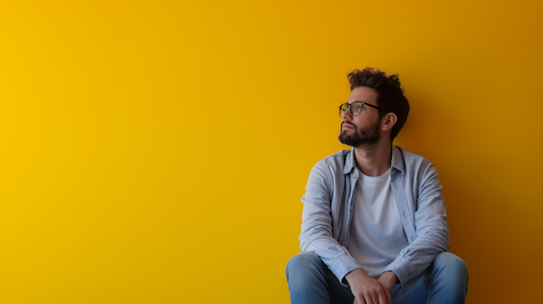 Contemplative Man in Yellow