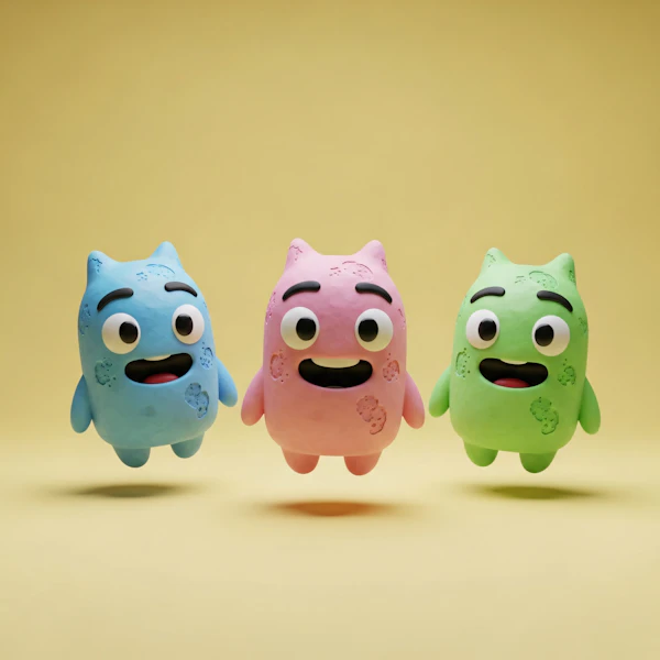 Cheerful Cartoon Trio