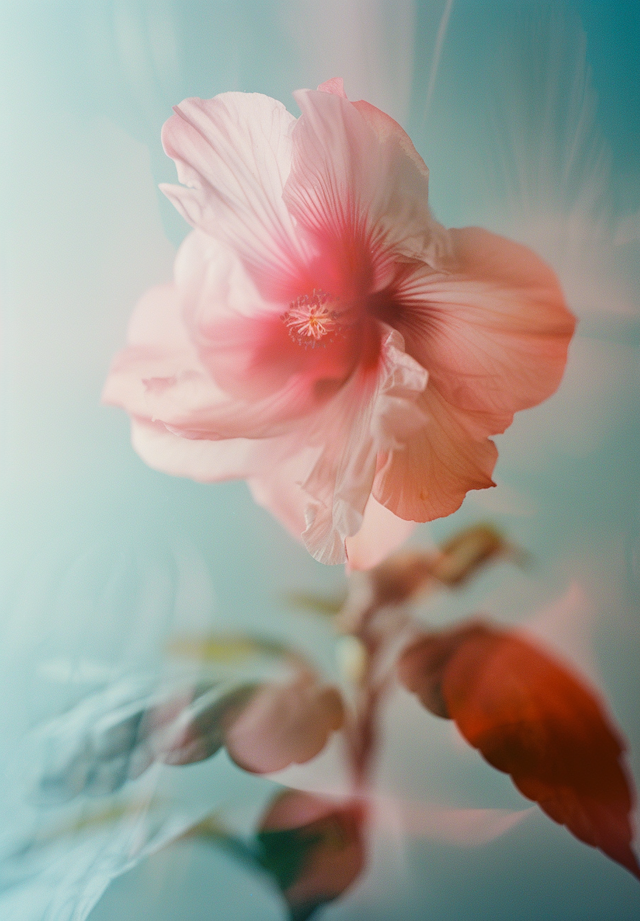 Delicate Pink Hibiscus in Bloom