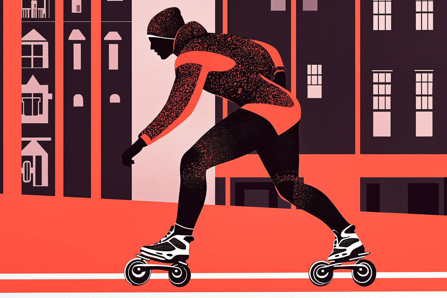 Dynamic Inline Skater Illustration