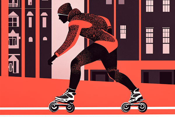 Dynamic Inline Skater Illustration