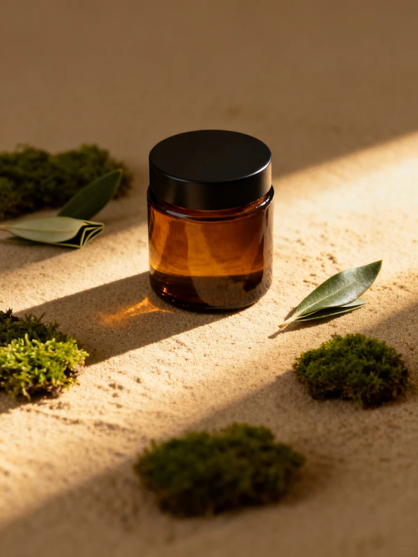 Amber Glass Jar Scene