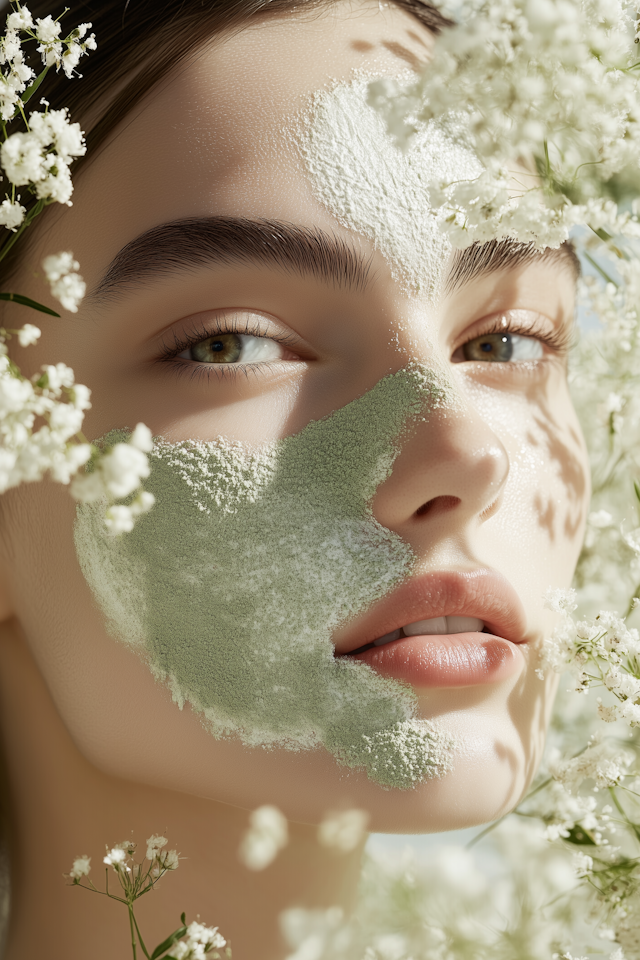 Serene Beauty with Clay Mask