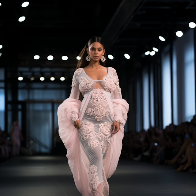 Runway Elegance in Pastel Pink