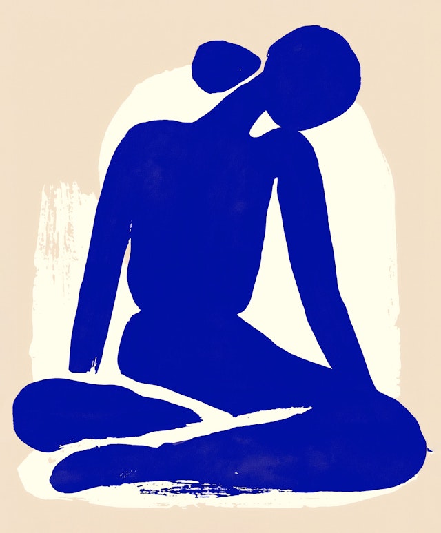 Abstract Human Figure in Blue