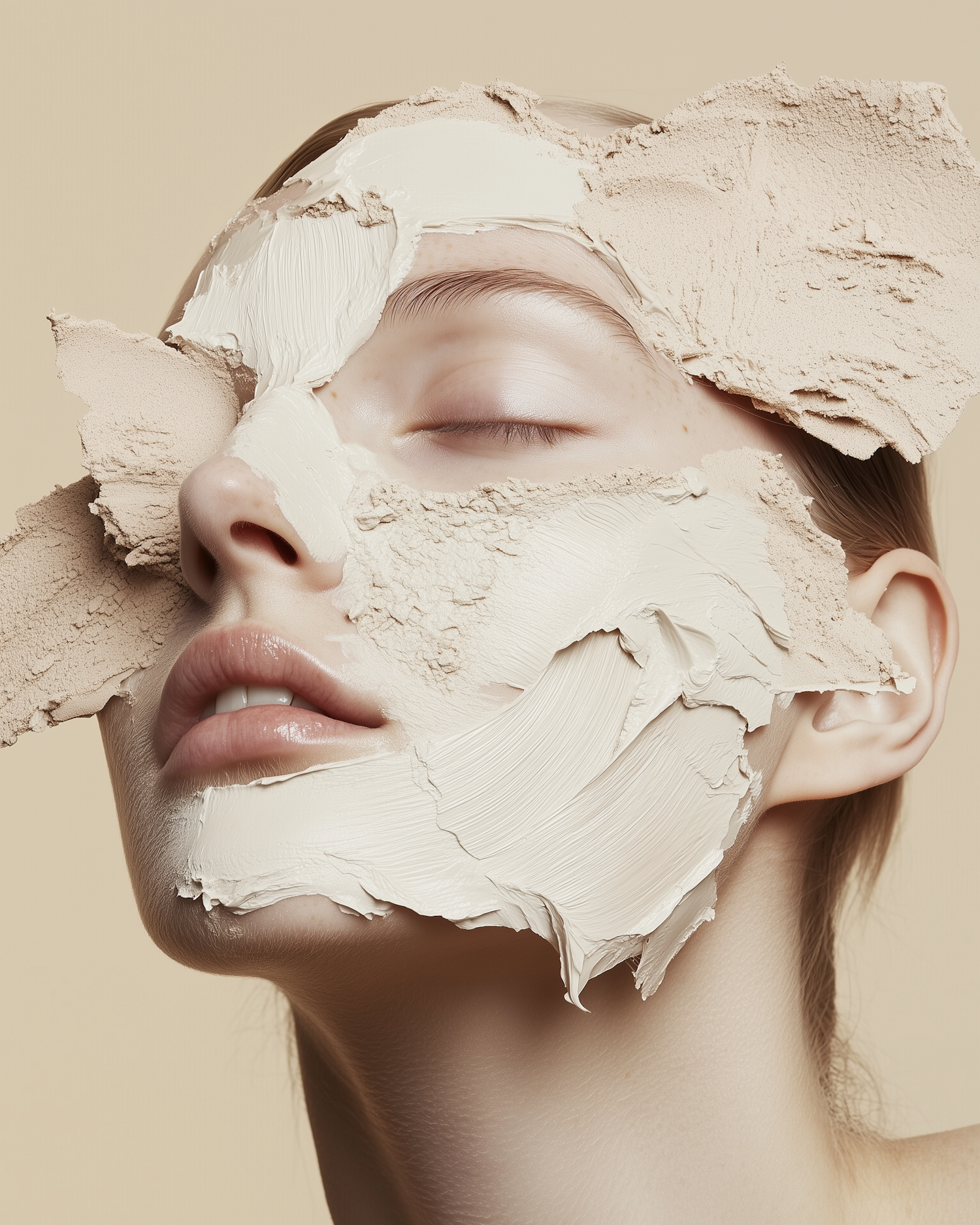 Textured Face with Cream