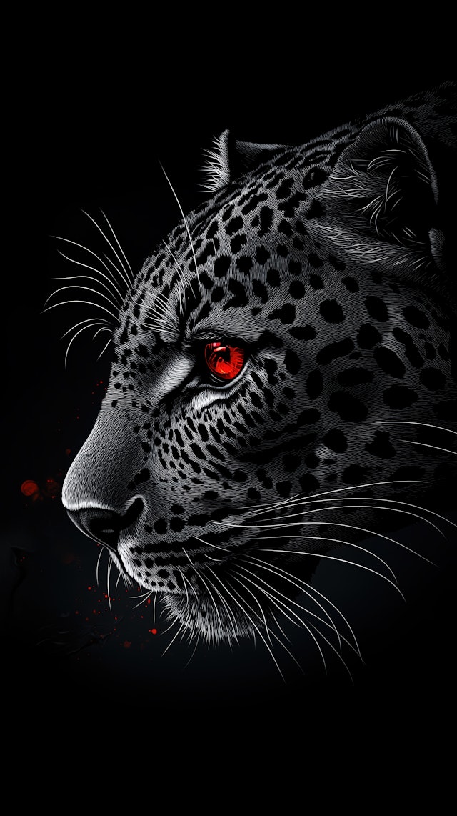 Leopard with Red Eye