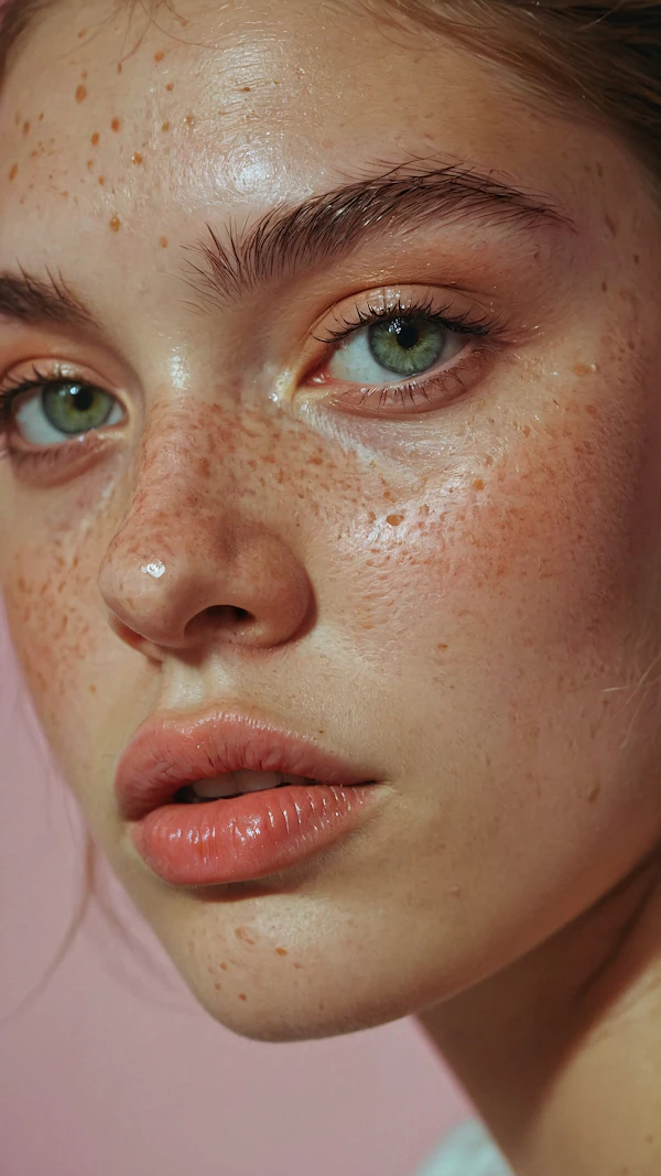 Freckled Woman Portrait