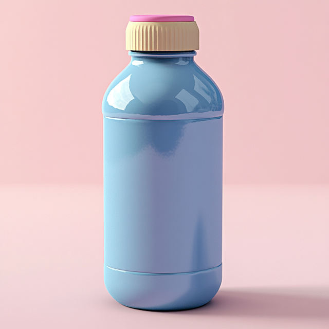 Sky-Blue Painted Bottle with Pink Cap