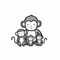 Monkey Family Portrait