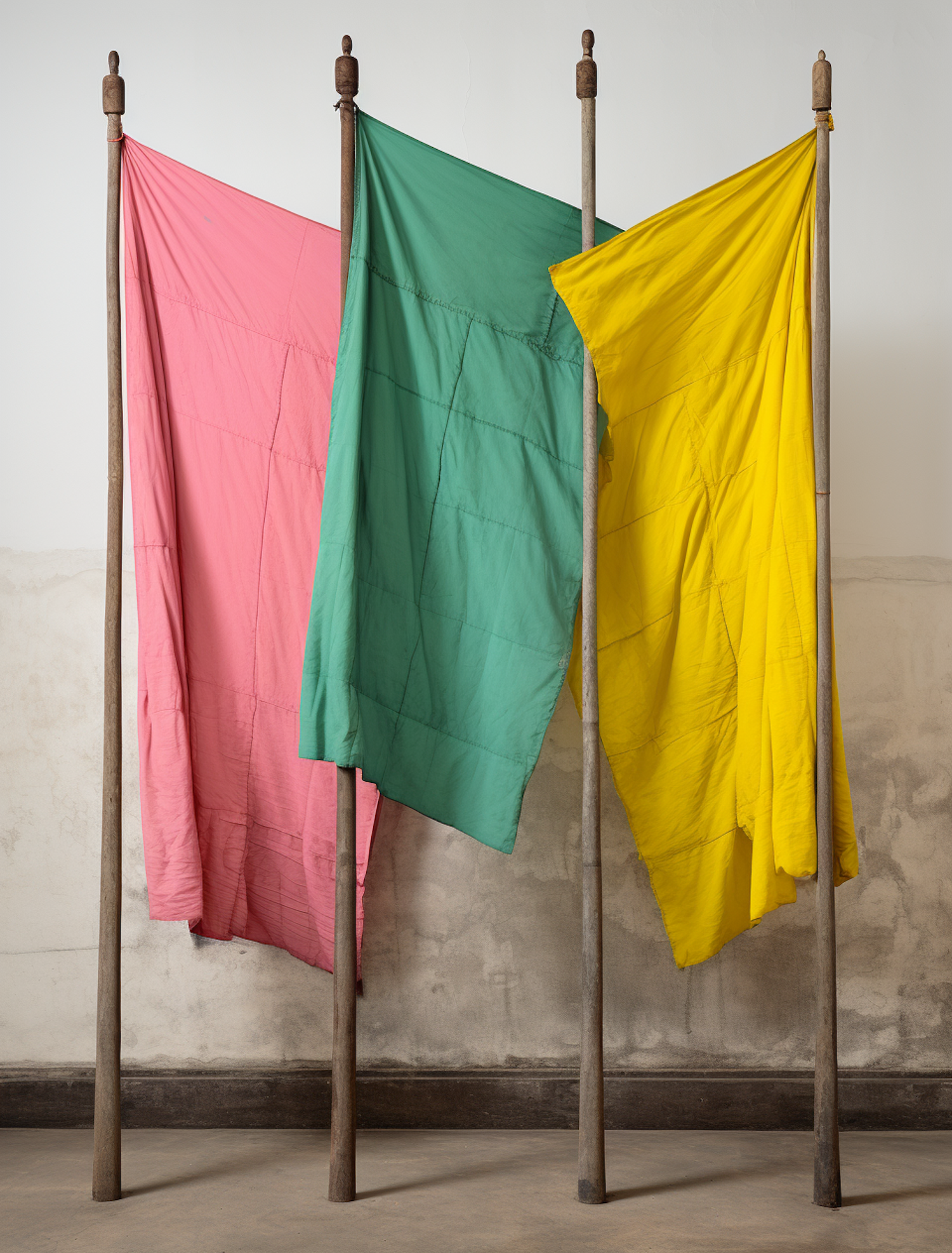 Gradient Ceremony: Pink, Green, and Yellow Flags