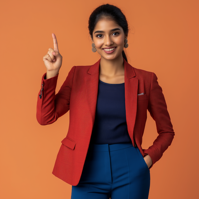 Woman in Red Blazer