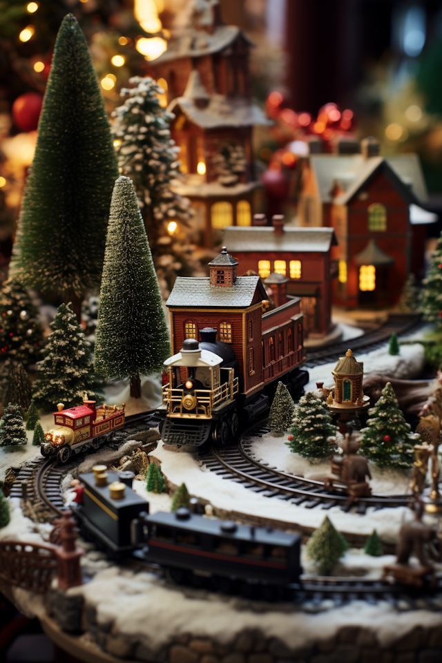 Nostalgic Holiday Train Village Scene