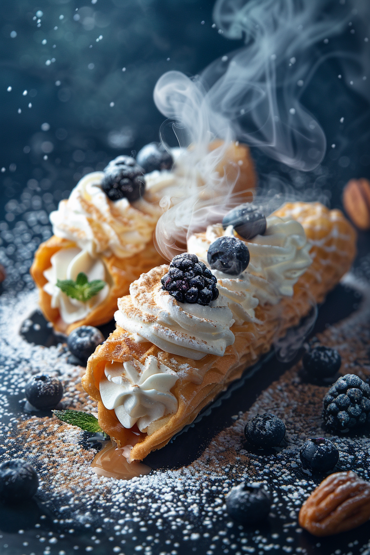 Artfully Presented Pastries with Berries