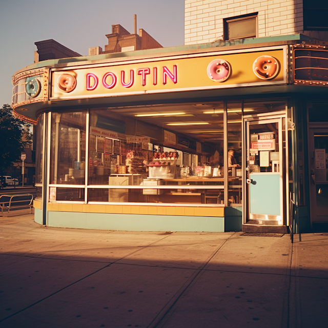 Sunset at Doutin's Retro Diner