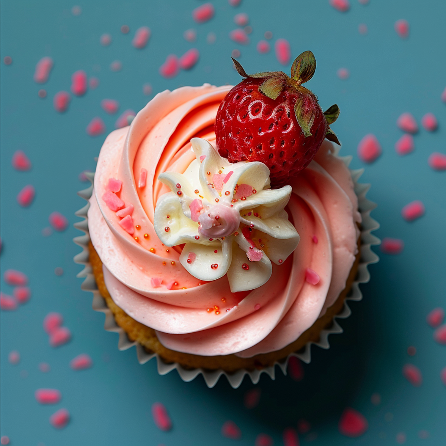 Festive Cupcake with Strawberry