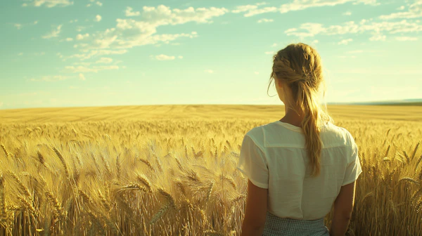 Woman in Wheat Field