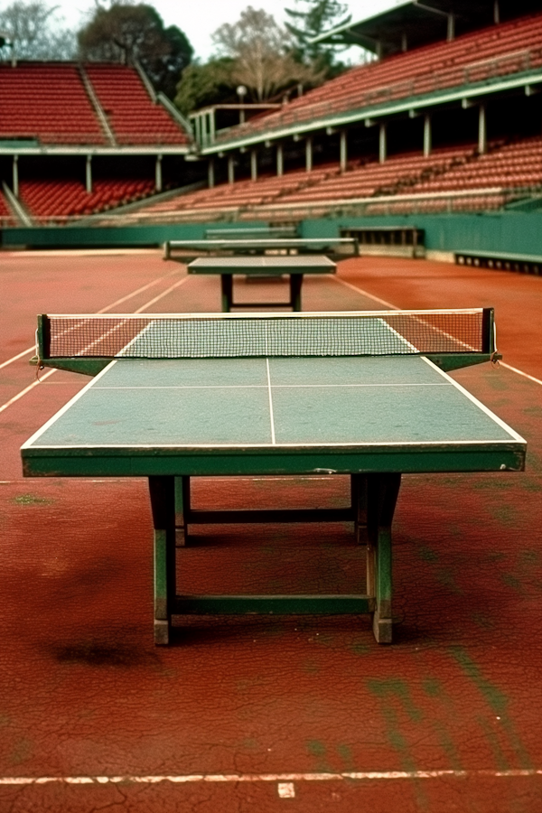 Empty Outdoor Table Tennis Arena