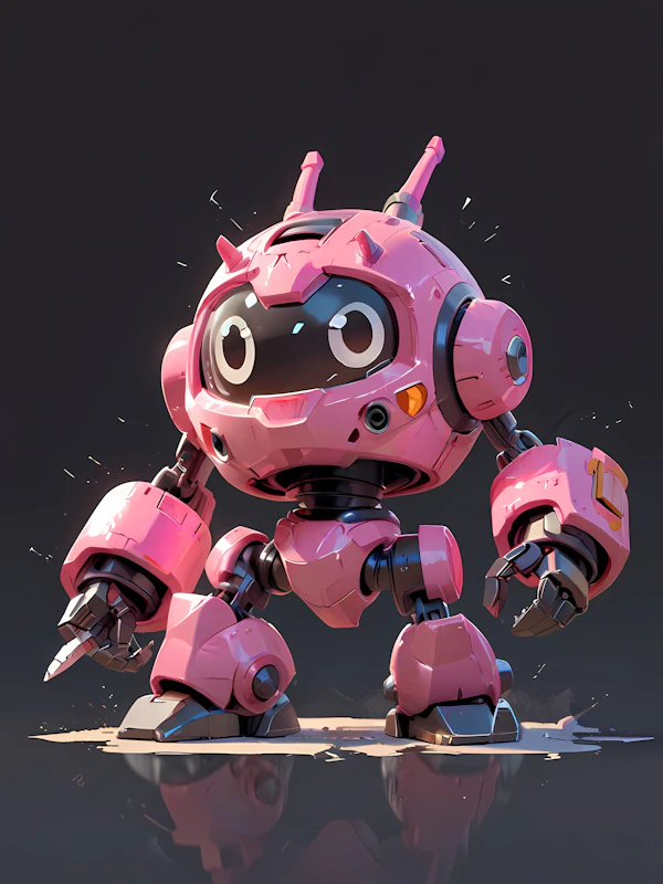 Futuristic Pink Robot