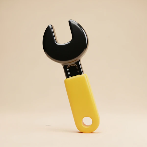 Stylized Wrench Close-Up