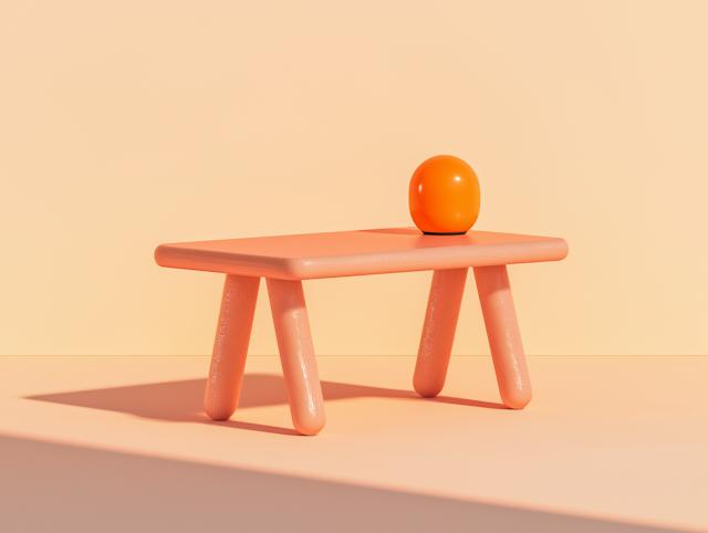 Minimalist Peach Table