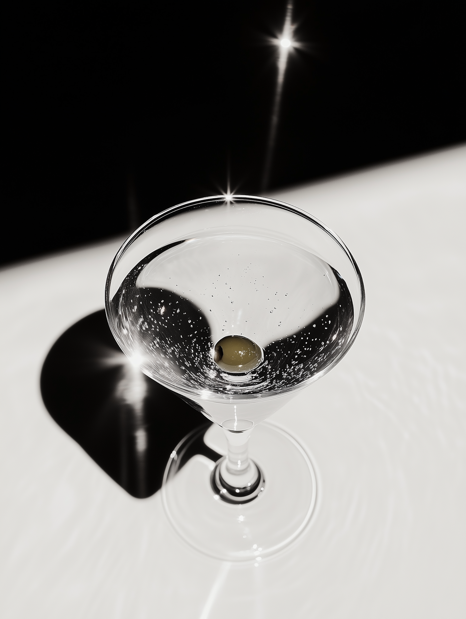 Martini Glass with Olive