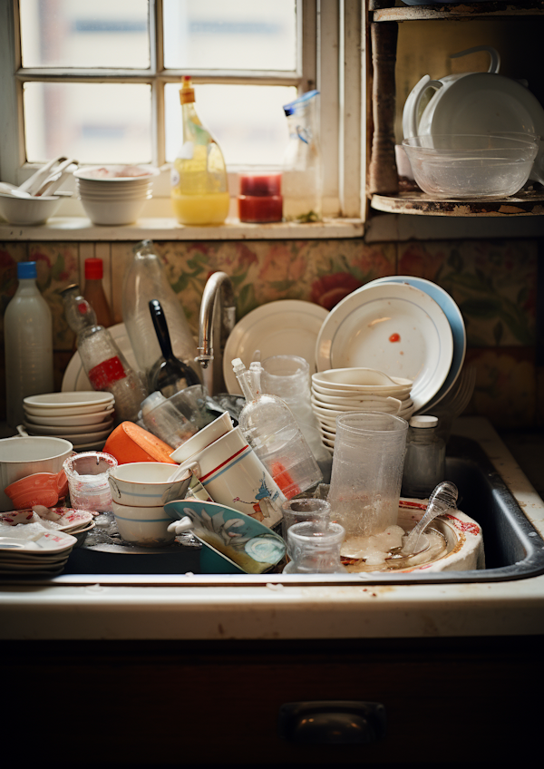 Post-Meal Kitchen Sink Chaos