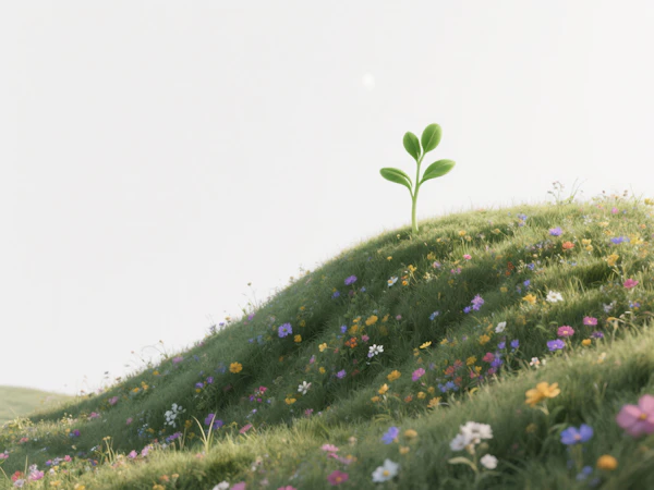 Serene Hill with Sprout