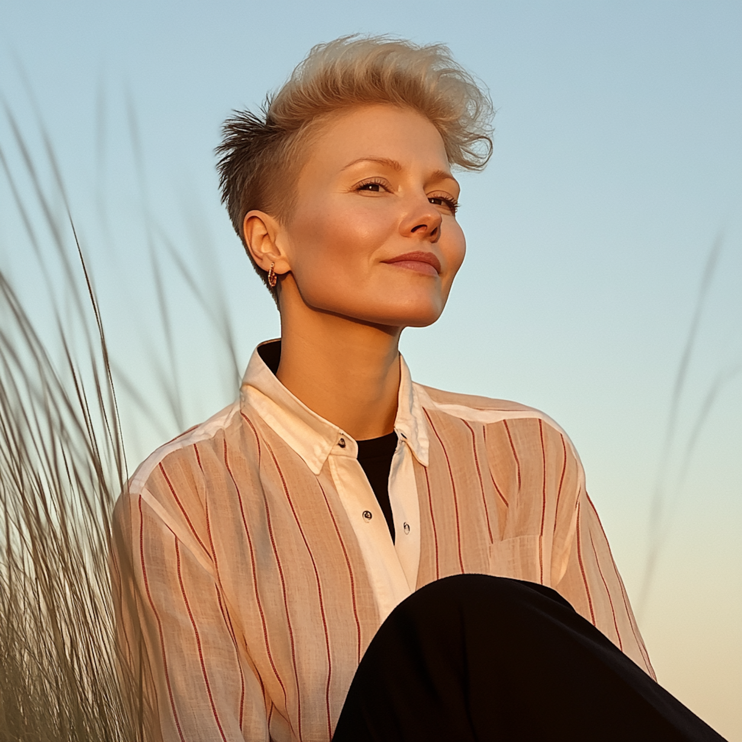 Serene Woman in Warm Golden Light