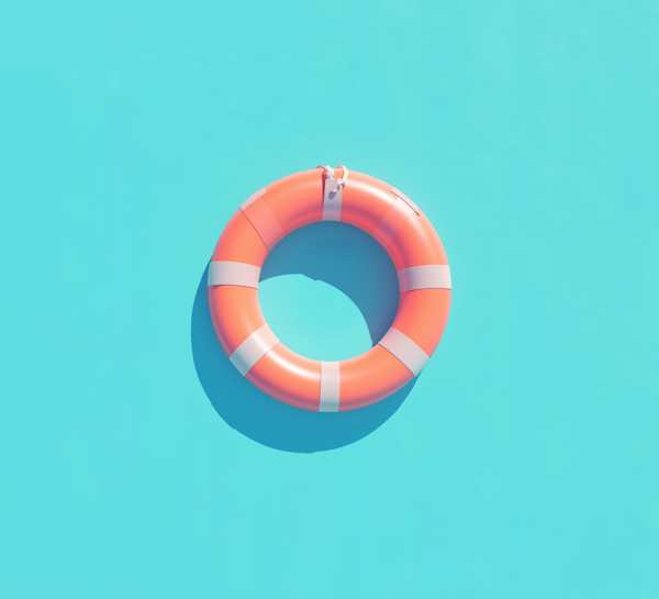 Vibrant Lifebuoy on Turquoise